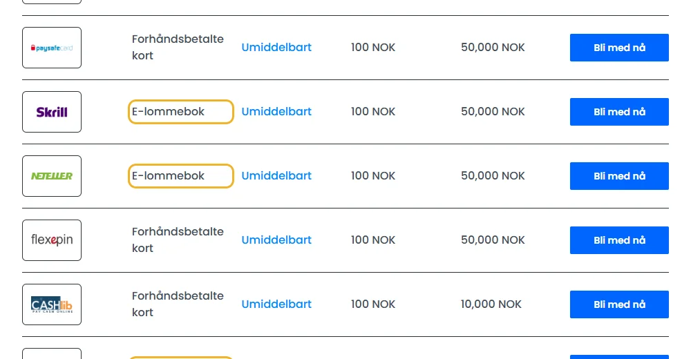 Betalingssiden til 30Bet: e-lommebøker markert i listen (lest 22. oktober 2026).