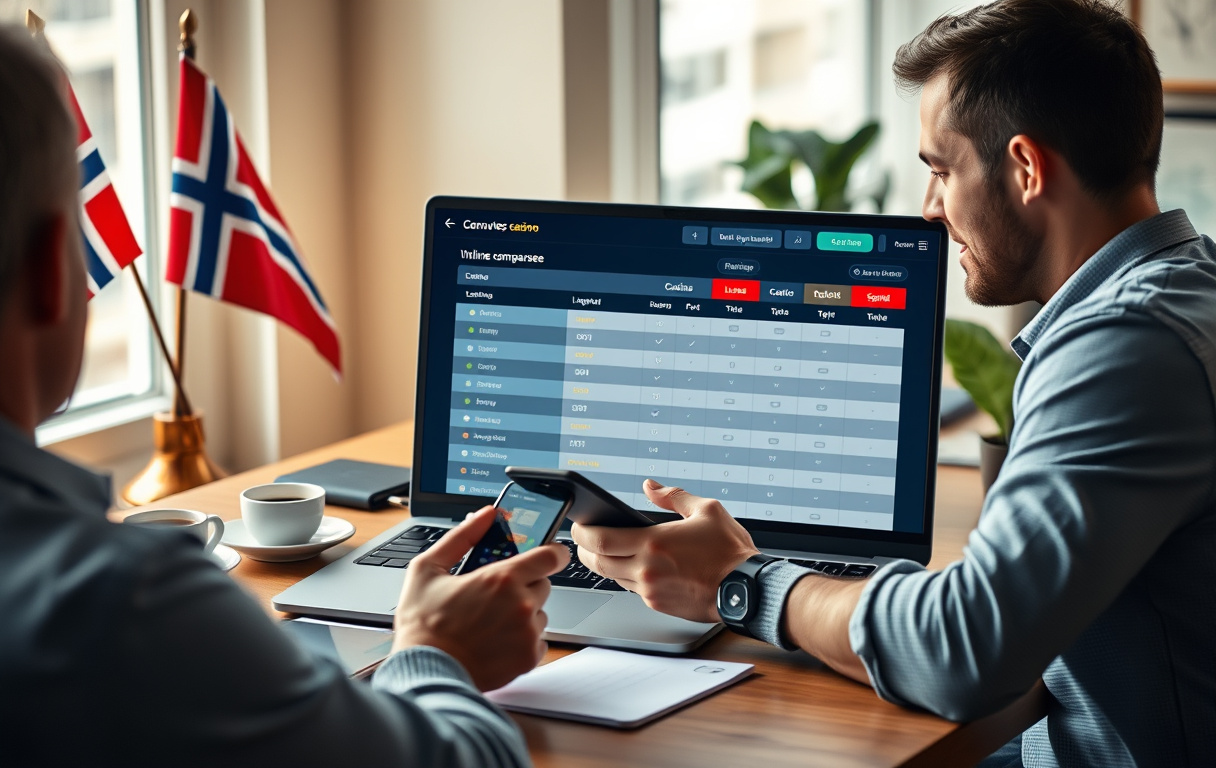 Norsk spiller sammenligner nettcasino på laptop og mobil