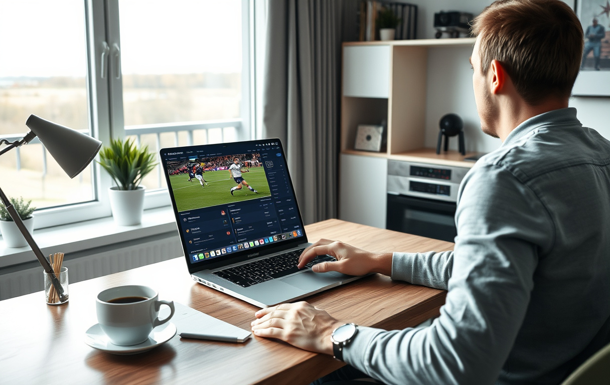 Person som sjekker odds på nye bettingsider på bærbar PC.