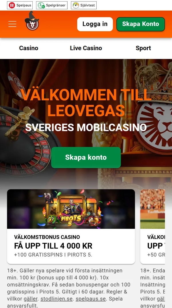 LeoVegas på mobil