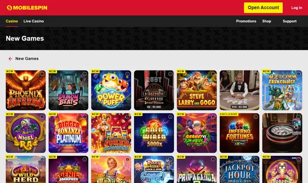 Nye spill hos MobileSpin med Phoenix Inferno, Demon Beats og Power Puff